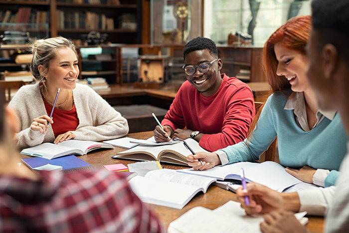 Students studying
