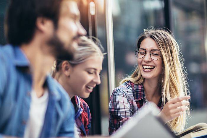 Students laughing