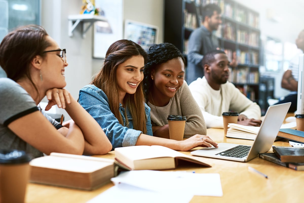 Students studying