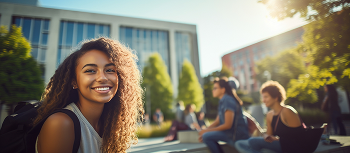 International student on campus